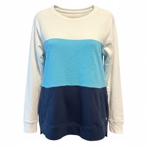 Lilly Pulitzer Luxletic Beach Comber Pullover Tunic Top Medium Navy Colorblock